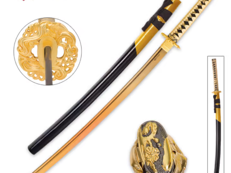 Shinwa Golden Knight Katana Sword with Wooden Scabbard Cheap