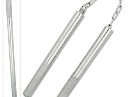 11 Inch Silver Aluminum Convertible Nunchaku on Sale