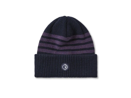 Polar Skate Co. - Stripe Merino Beanie - Navy   Purple Supply