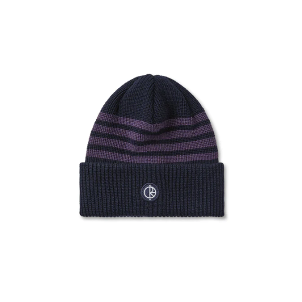 Polar Skate Co. - Stripe Merino Beanie - Navy   Purple Supply