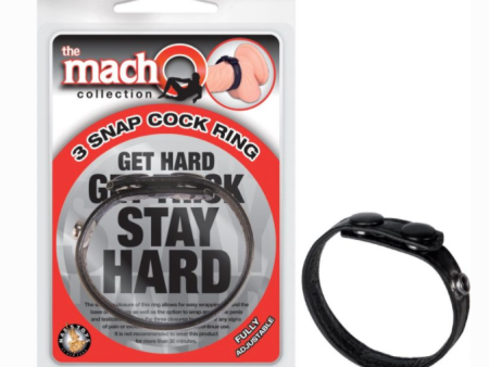 The Macho 3 Snap Cock Ring - Black Fashion