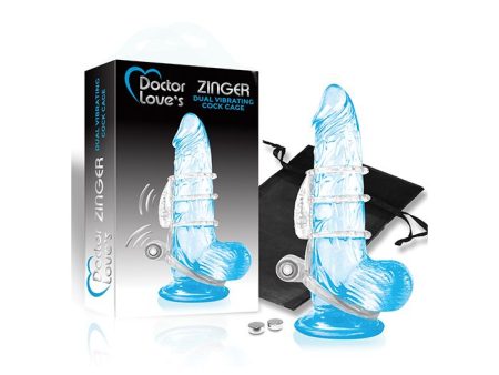 Doctor Love s Zinger Dual Vibrating Cock Cage - Clear Online Hot Sale