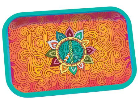 Fujima Metal Rolling Tray - Peace Flower Cheap