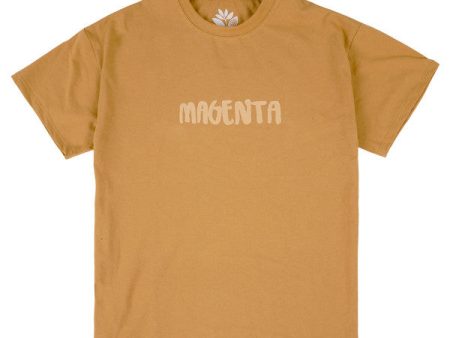 Magenta Skateboards - OG Brush T-Shirt - Ocra Yellow For Sale