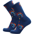 Psockadelic - Burning Skull Crew Socks - Blue Sale