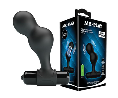 Mr. Play Silicone Anal Vibro Plug - Black For Cheap