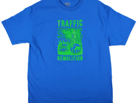 Traffic Skateboards - Demolition T-shirt - Royal Blue Hot on Sale