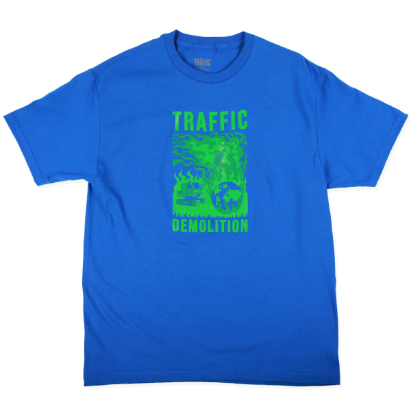 Traffic Skateboards - Demolition T-shirt - Royal Blue Hot on Sale