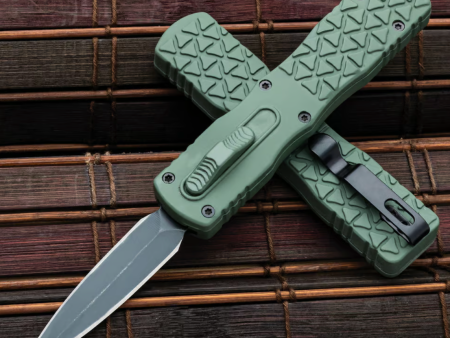 Viper-Tec Mini Mantis Automatic OTF Pocket Knife - Stainless Steel Blade, OD TPR Handle, Slide Trigger, Pocket Clip Online Sale