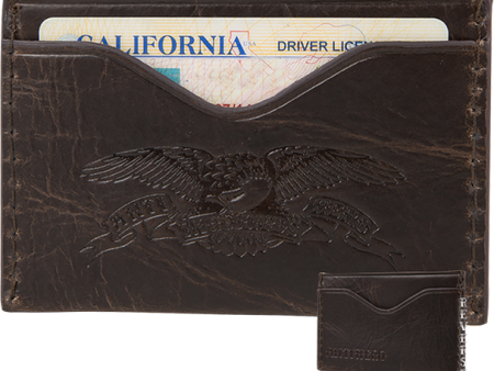 Anti-Hero Eagle Card Holder Wallet - Brown Leather Online now