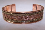 Deluxe Two Tone Copper Bangle Cuff Bracelet For Sale