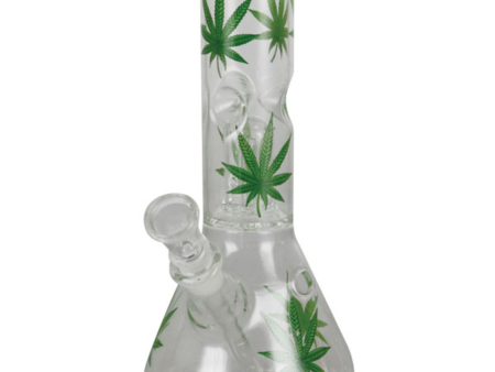 Cannabis Leaf Beaker Waterpipe - 8  | 14mm Female Sale