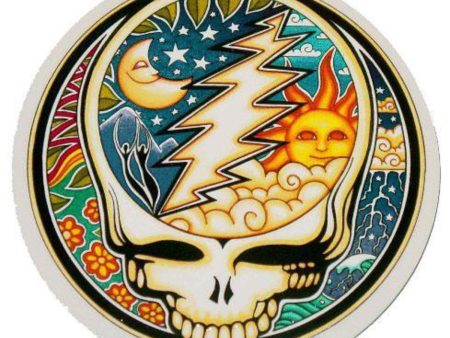 4.5  Round Grateful Dead Steal Your Face Sun & Moon Sticker on Sale