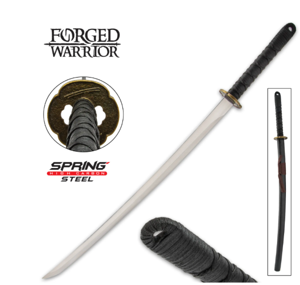 Forged Warrior Ninja Battle Sword And Scabbard - Spring Steel Blade Online