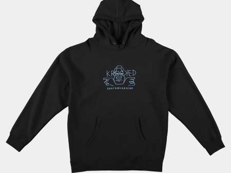 Krooked - Arketype Raw EMB Sweatshirt   Hoody - Black   Blue Fashion